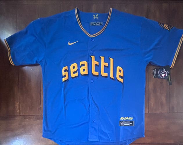 Cal Raleigh Seattle Mariners City Connect Jersey Adult XL NWT