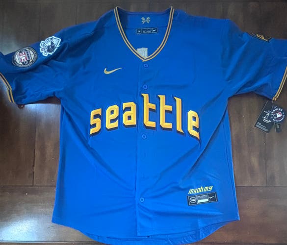 Cal Raleigh Seattle Mariners City Connect Jersey Adult Large NWT