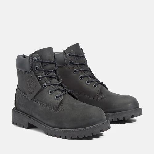 Timberland Premium TB012907001 Kids Black 6" Leather Waterproof Boots SHOP362