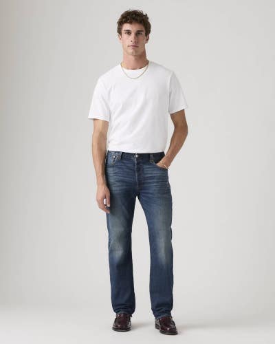 Levi's 501 Original Fit Jeans Men's 40x30 Blue Denim Straight Button Fly JAX1298