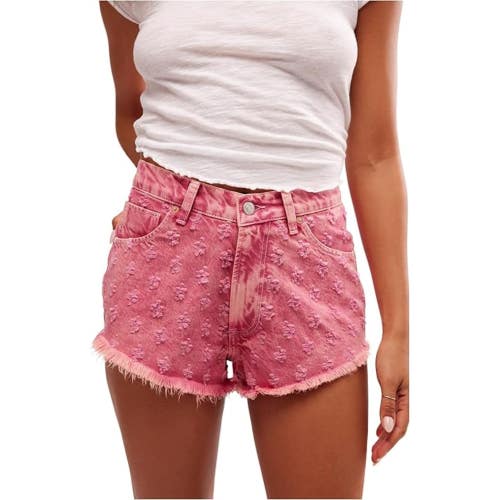 Free People Mixed Emotions Shorts Women's 31 Dragonfruit Denim High Rise FROG541