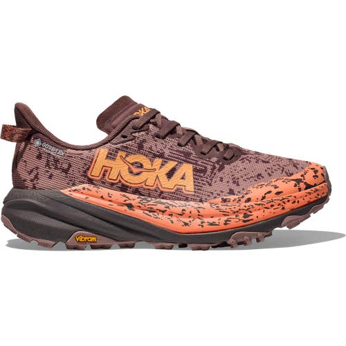 Hoka One One Speedgoat 6 GTX Sneaker Women 8.5B Brown Trail Running Shoe RHS5823