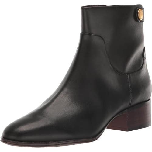 Franco Sarto Jessica Boots Women's US 10 Black Leather Almond Toe Bootie RHS6743
