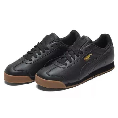 Puma Roma Classic 366408-02 Sneaker Men 12 Black Leather Lifestyle Shoes RHS3149