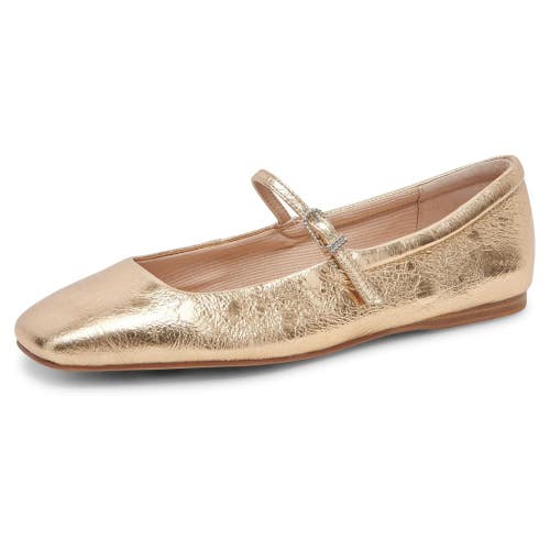 Dolce Vita Reyes Ballet Flats Women's US 6.5 M Gold Leather Mary Jane RHS4001