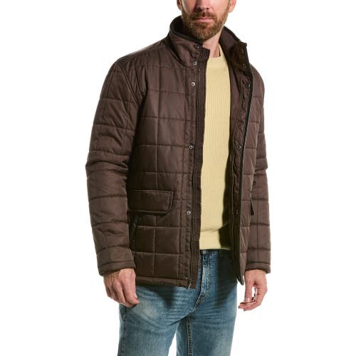 Cole Haan Box Quilted Jacket Men Large Wren Snap Button Full Zip Outdoor FROG316