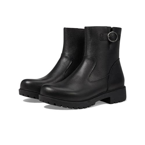 Alegria Shera Women's 5-5.5 Black Leather Side Zip Lug Sole Ankle Boots HTAT1192