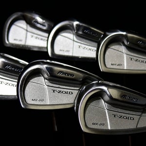 MIZUNO T-ZOID MX20 IRON SET 5- 9, PW SHAFT:STIFF LENGT:(5) 38.5"RH NEW GRIPS