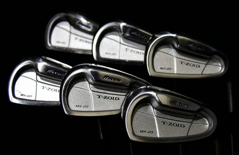 MIZUNO T-ZOID MX20 IRON SET 5- 9, PW SHAFT:STIFF LENGT:(5) 38.5"RH NEW GRIPS