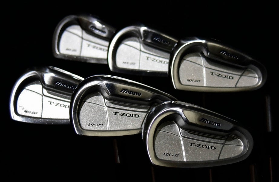 MIZUNO T-ZOID MX20 IRON SET 5- 9, PW SHAFT:STIFF LENGT:(5) 38.5"RH NEW GRIPS