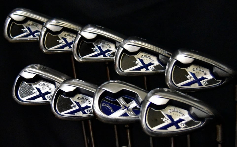 CALLAWAY X-18 IRONS SET 4-9 AW SW PW SHAFT: REGULAR LENGTH: (5) 38" RH NEW GRIPS
