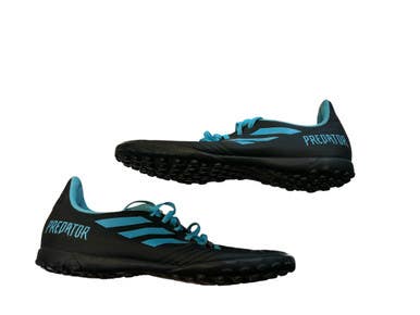 Used Adidas PREDATOR Soccer Indoor Shoes Black And Carolina Blue Junior 06 11873-C000238098