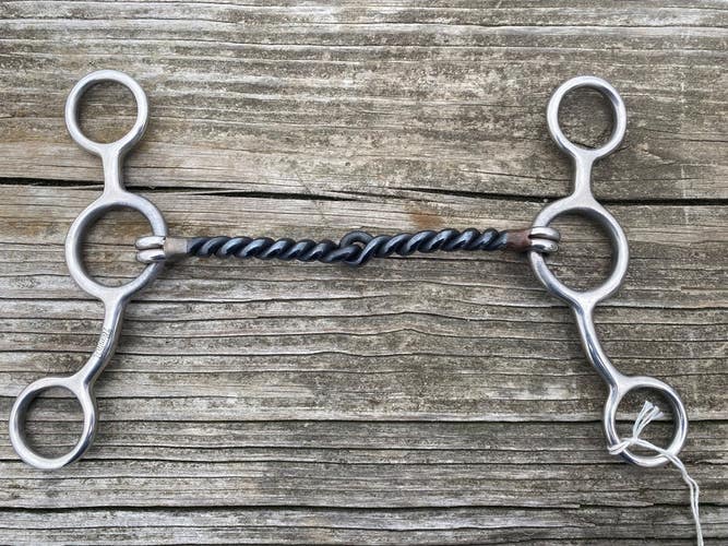 5" Western Jr. Cowhorse  snaffle bit SS w/twisted  SI mouth