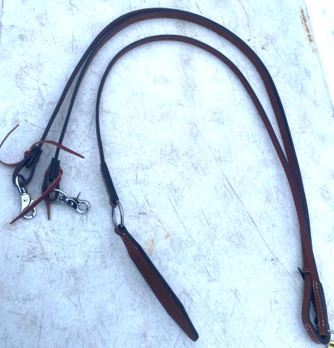 Flat leather Romel /Rommel reins w/scissor snaps