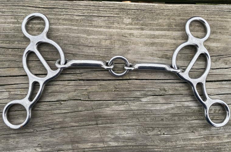 5" Western wonder gag snaffle bit w/lifesaver mouth stainless steel