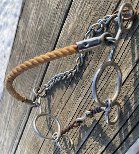 Used AHE twisted dog bone gag mouth  combination bit w/rope nose