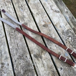 Lightly used Schutz Bros leather & elastic side reins horse training aid US made