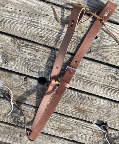Brown leather complete rear cinch US made