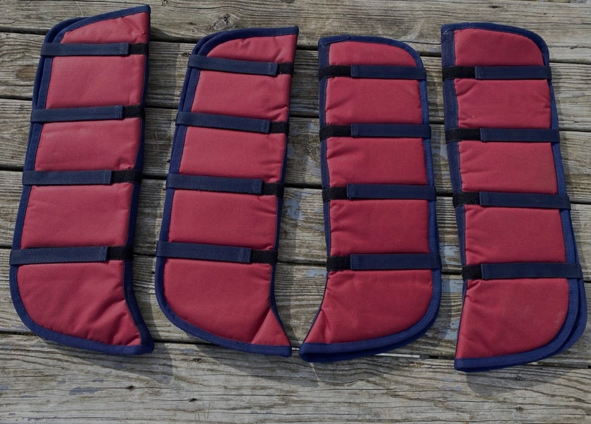 Red cordura nylon tall shipping boots horse size set of four