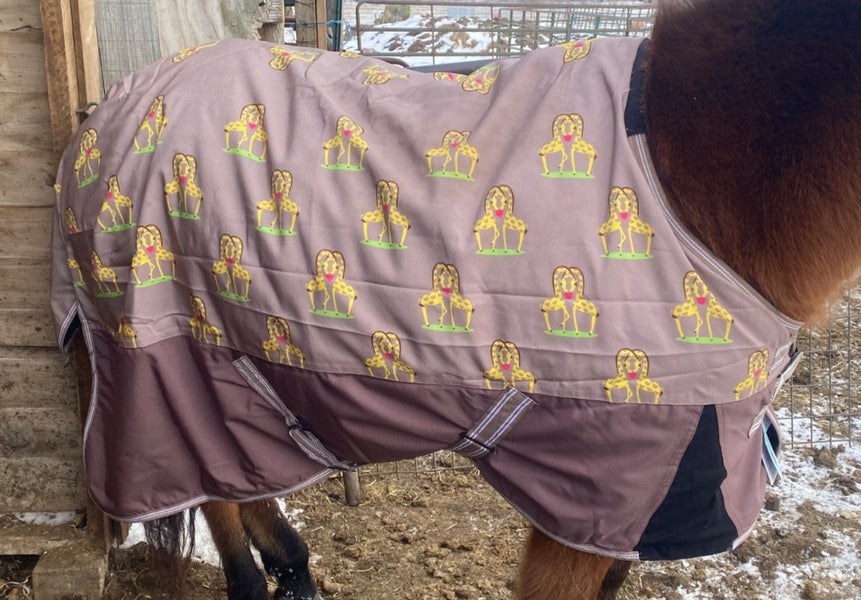 TuffRider Bonum 60" 1200d medium weight giraffe print waterproof turnout blanket