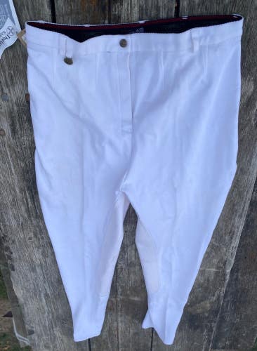 Ladies 36 L On Course Shapley white full seat  English Riding / show breeches