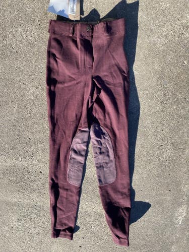 24R VTO Style merlot pull-on jodhpurs/ riding breeches