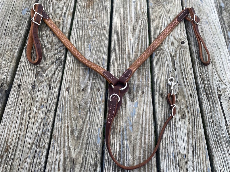 Weaver pink boot stitched harness leather Western breast collar US made NWOT
