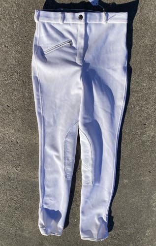 Ladies 26R ribbed Tuffrider White English Riding/show breeches