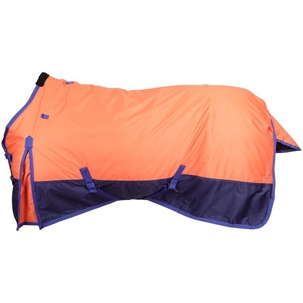 1000d 74" orange w/navy Showman basic heavy weight waterproof turnout blanket