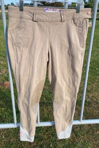 Pre-owned ladies' tan 32 R Tredstep Symphony English side zip beeches