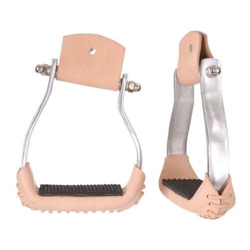 Tough 1 angled aluminum Western stirrups with 2" non-slip tread