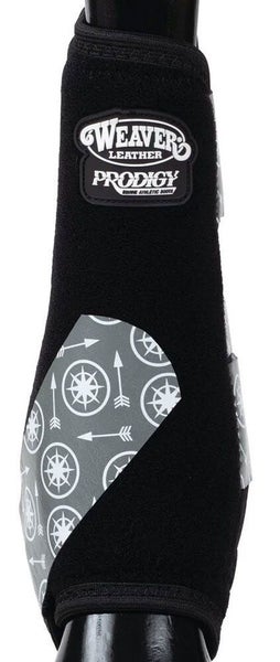 Weaver Prodigy sport boots front pair black w/patterned gray