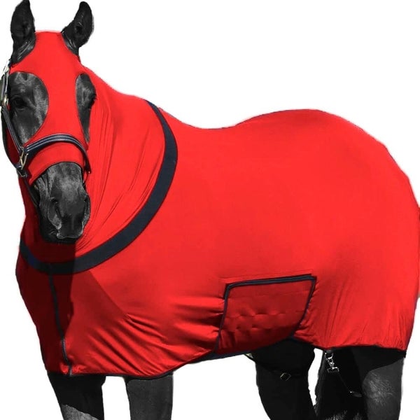 X Small 60" - 64" red spandex body sleazy/sheet w/hood & zipper