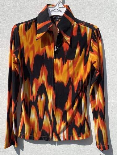 Hobby Horse Limited Edition Fahrenheit zip front Western show blouse/shirt NWT