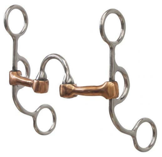 5"  Argentine style medium correction port Western bit Stainless w/copper bars