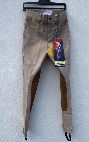 Child sz 10 Shires Performance jodhpurs/riding breeches Tan/Rubber