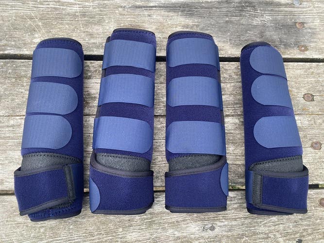 Milepost set of 4  gallop / sport boots navy average horse