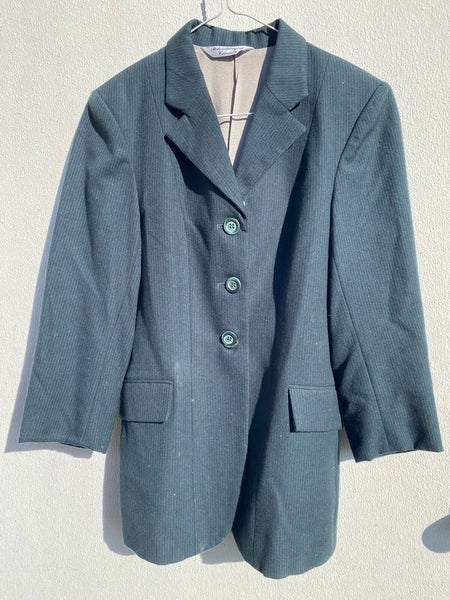 Child' sz 12 green pinstripe wool Elite English hunt coat