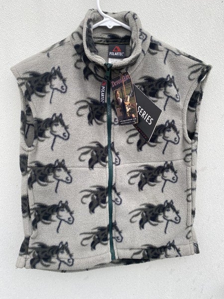 Youth size M Devon-Aire PolarTec zip front vest w/horse heads