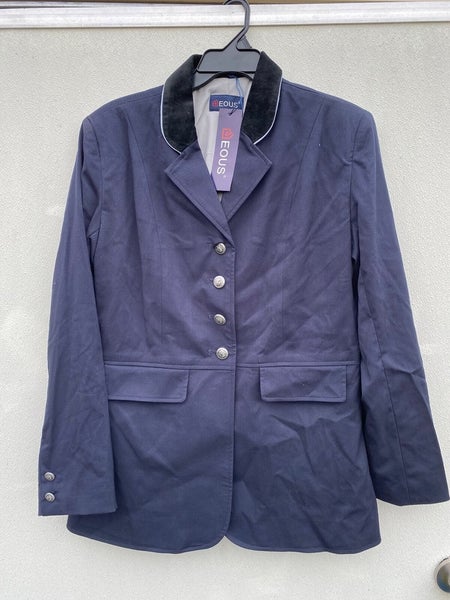 Ladies' sz 10 EOUS Olympia navy English dressage coat w/velveteen collar