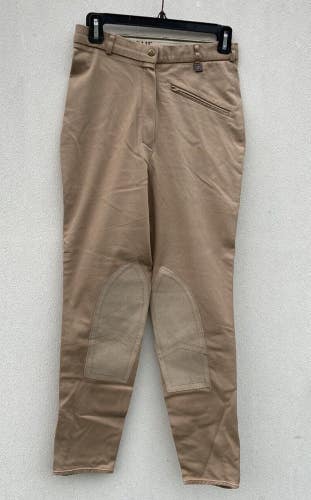 Ladies Tan sz 24 Cavalier EQUE Fashion English Riding Breeches #3871