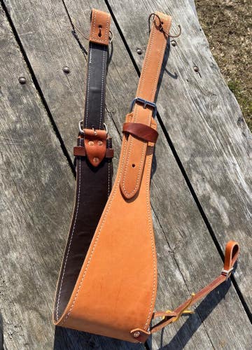 Heavy duty 6.25" light brown harness leather complete flank/rear cinch US made