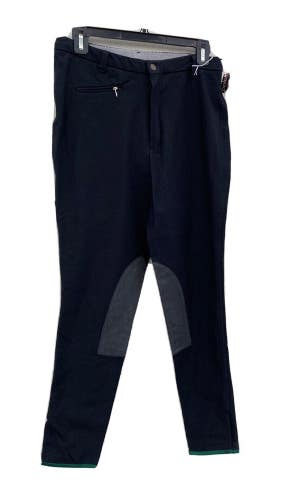Ladies black sz 32R Devon Aire English Riding Breeches Front Zip Knee Patch