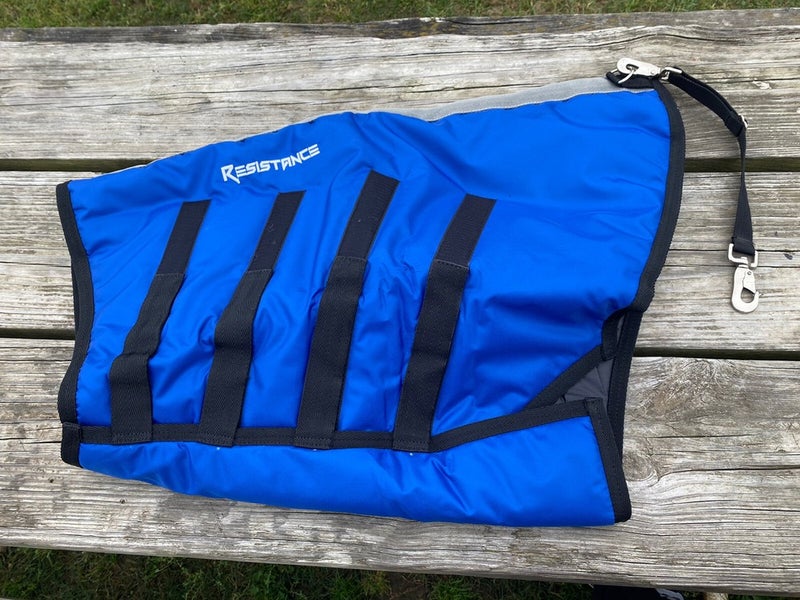 XL blue Resistance insulated nylon horse neck cover w/quick-grip closure
