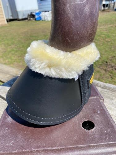 Euroriding L Horse PVC / neoprene overreach /bell boots w/fleece top