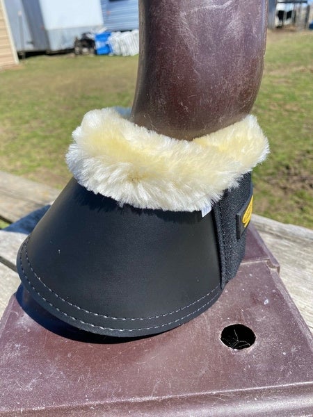Euroriding L Horse PVC / neoprene overreach /bell boots w/fleece top