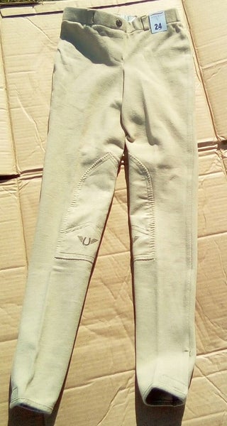 Ladies' sz 24 Light Tan Starter Low Rise Pull On Riding Breeches, TuffRider