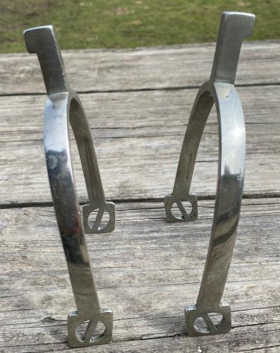 Used / vintage  Buermann Star Steel Silver military/cavalry  English spurs
