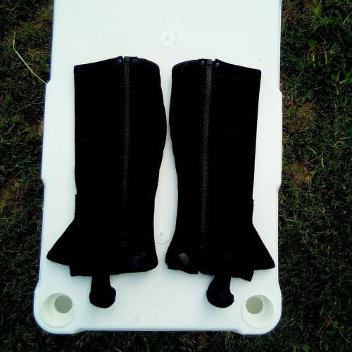 Shires child small Black Suede Leather Half Chaps #9621C