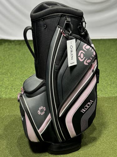 Cleveland Golf Womens Bloom Cart Bag Black/Pink 5-Way Divider w/ Rain Hood NEW